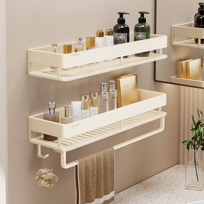 Cream-style Toilet Washstand Storage Rack Punch-free Bathroom Bathroom Toilet Wall-mounted Storage Shelf