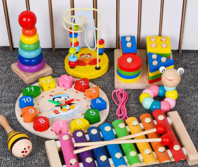La educación temprana infantil de madera Meng tranquiliza la campana de la cama, el juguete orf, el bebé agarra la campana y sacude el conjunto de instrumentos musicales image 21