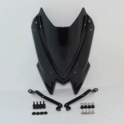 Suitable for Kawasaki Z900 2020-2024 modified motorcycle height front windshield windshield goggles (Motorcycle front windshield) - smoky-black