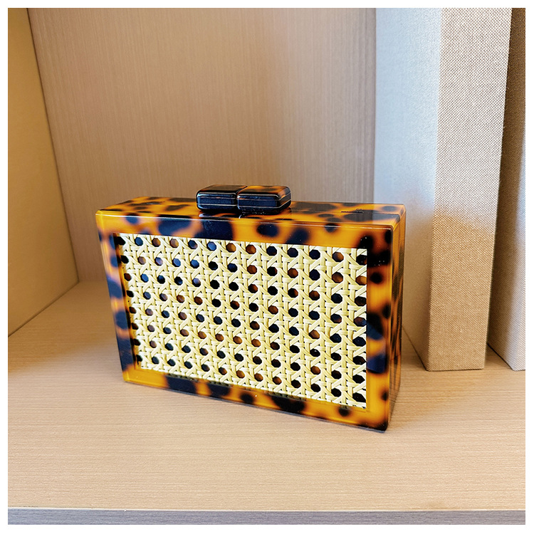 New fashionable green wicker acrylic bag for cross-border foreign trade women, evening bag, single-shoulder crossbody banquet clutch undefined