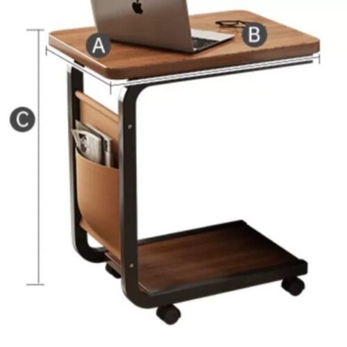 Small coffee table, sofa side table, movable wheeled home living room, computer can be placed, modern minimalist bedroom bedside table