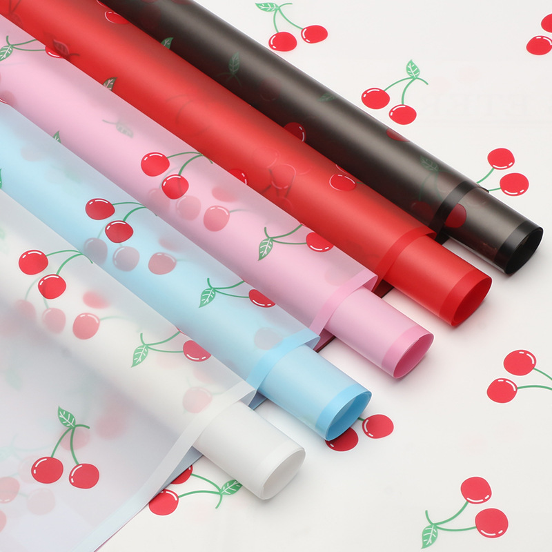 Huaxi Factory Comercio exterior transfronterizo al por mayor exclusivamente para el papel de embalaje de ramo de fresa Papel vegetariano coreano Papel de embalaje de flores de cereza