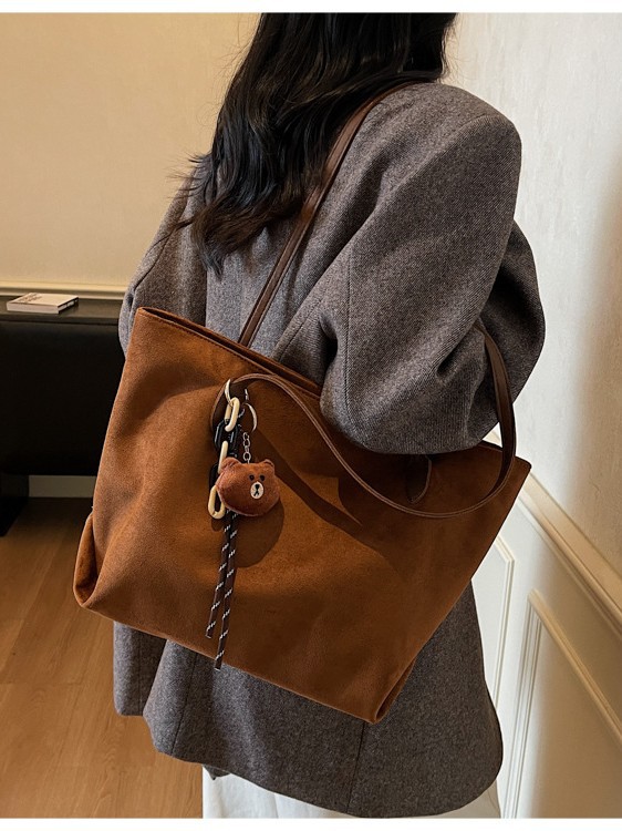 Qadın üçün böyük tutumlu tote çanta, retro Koreya üslubu