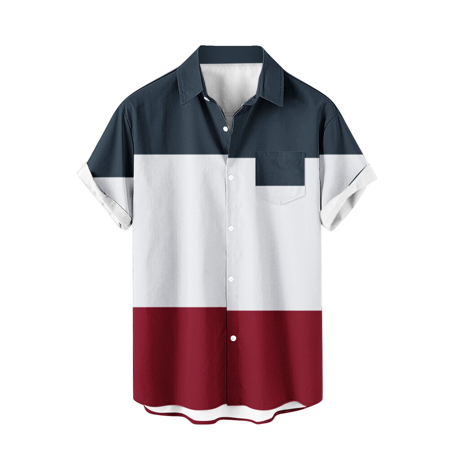 Venta caliente para hombres nueva camisa de manga corta 3D impresión digital moda casual Hawaii playa solapa para hombres