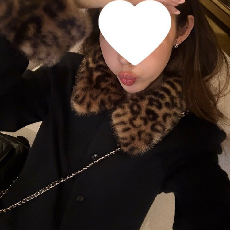 Ranwear du家 ran家古着商店 小众豹纹毛领设计感单排扣厚短外套