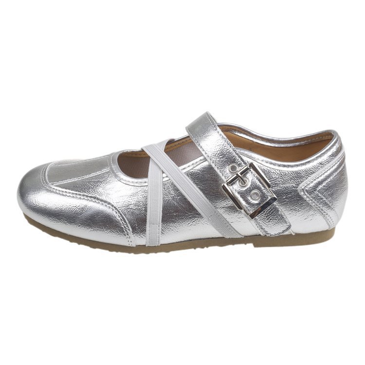 Zapatos franceses con falda superficial para mujeres 2026 verano nuevos zapatos de ballet planos mary-zhen zapatos de cuero coreanos