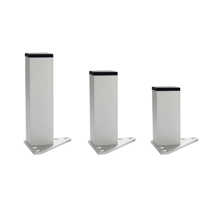 (2개) 공장 직접 공급 알루미늄 삼각형 발 소파 피트 스테인레스 스틸 캐비닛 피트 테이블 다리 가구 피트 유리 티 테이블 피트 액세서리