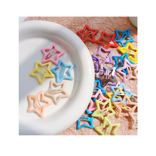 Dopamine five-pointed star hair clip children's cute star clip y2k sweet and spicy style hair clip girl hair accessories