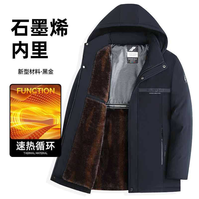 Algodón transfronterizo de hombre con camelón grueso chaqueta de invierno de papá de mediana edad chaqueta de algodón suelta de invierno cálida de hombre