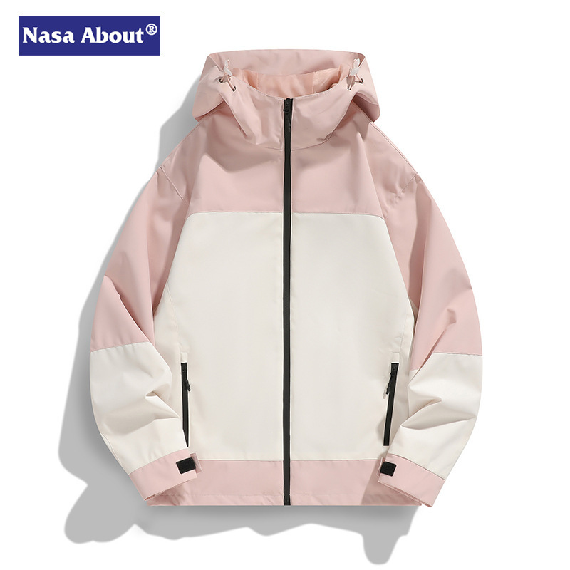 NASA Charge Clothes Color-block Jacket Spring Outdoor Waterproof Windproof Mountaineering Suit Windproof Hiking Jacket for Men and Women Hooded NASA Charge Clothes Color-block Jacket Spring Outdoor Waterproof Windproof Mountaineering Suit Windproof Hiking Jacket for Men and Women Hooded