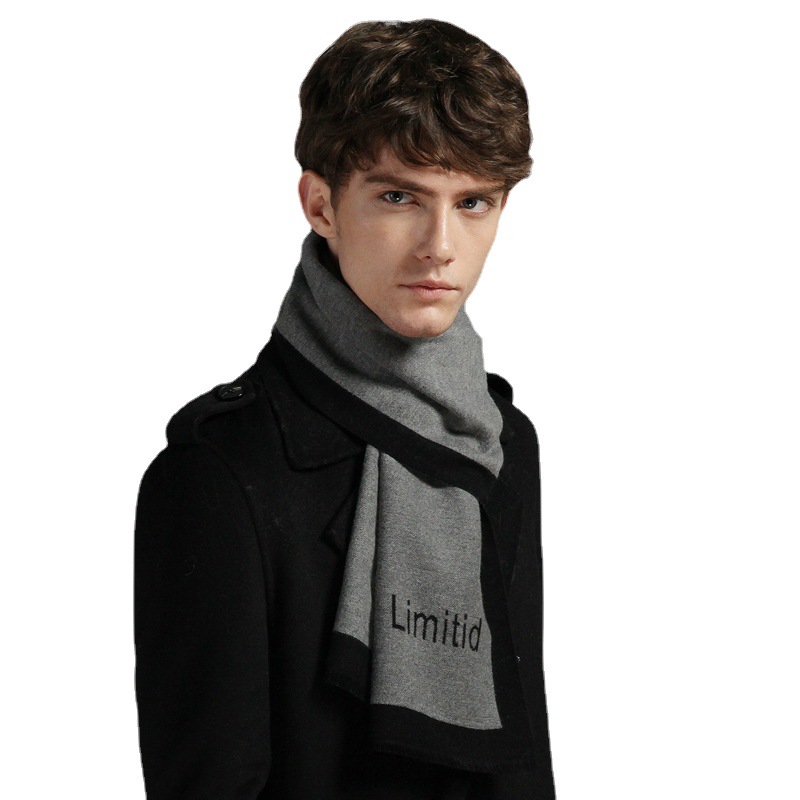 Écharpe décontractée à carreaux simples pour hommes, couleur unie, col chaud, nouvelle collection automne/hiver 2023_voghion.com
