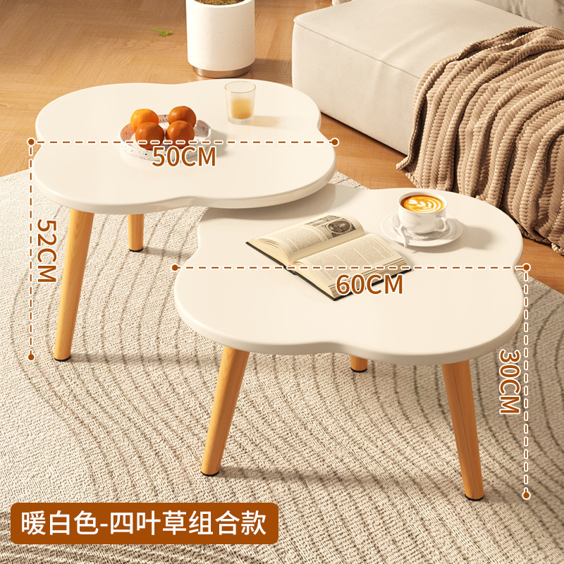 네잎클로버사이드테이블-60*30+50*52 화이트