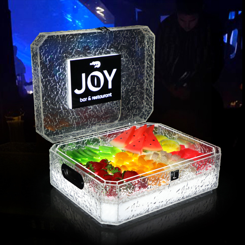 新品酒吧发光水果箱VIP贵宾水果礼盒KTV夜场大果盘出酒道具幻彩
