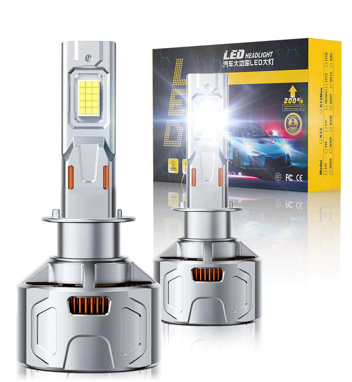 Nuevo automóvil led faro 260W lente de alta potencia super brillante conversión de luz alta y baja bombilla láser