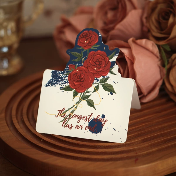 Rose three-dimensional greeting card type D