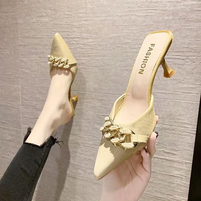 Open-Toe Half-Slipper for Women, 2026 Summer New Fairy Style, Trendy Thin-Heeled High-Heeled Mule Sandals, Wholesale
