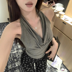 Lingerie Design Backless String Strap Bra Top Women's 2025 Summer Korean Style Fitted Versatile Short Length Base Layer Top