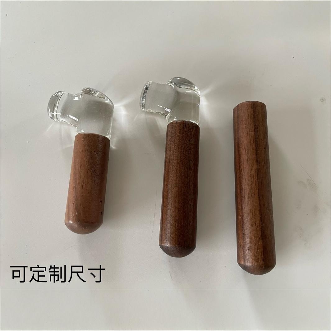 胡桃木圆棒玻璃公道杯耐高温茶具马克杯煮茶壶泡茶器竹木配件