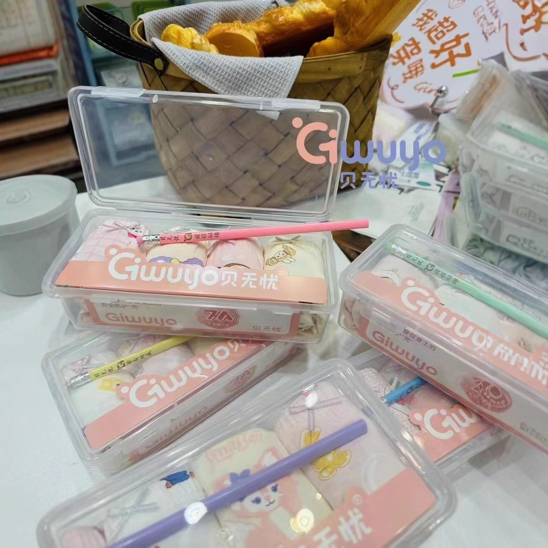 Beiwuyou 4-Pack Boxed Children's Boxer Briefs for Boys and Girls, Cotton Underwear for Older Children, Includes Pencil Boxer Shorts for School