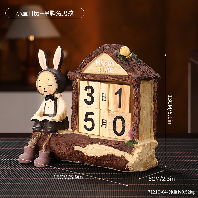 Madera Flip calendario escritorio creativo personalizado escritorio calendario hogar escritorio calendario joyería simple decoración decorativa de la tabla
