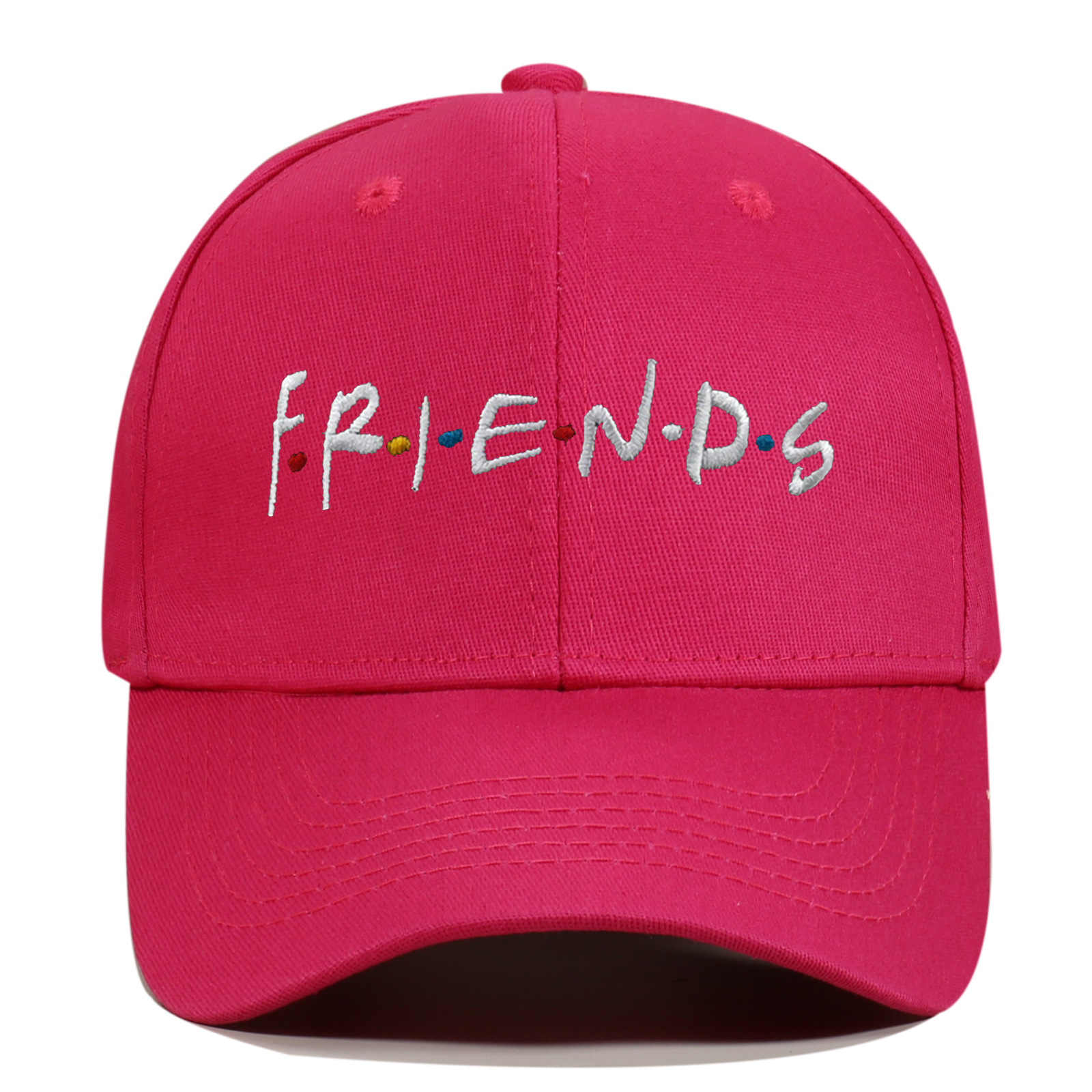 Udenlandsk brev VENNER Broderet baseballhat i bomuld Tilpasning_voghion.com