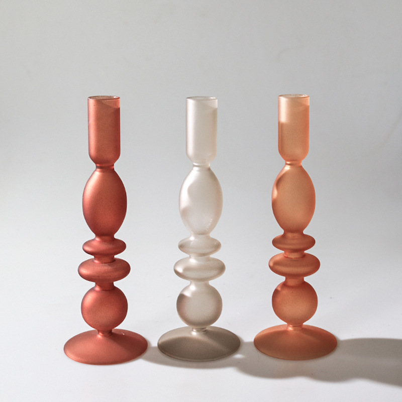 Retro candelabro de cristal creativo candelabro de vidrio decoración del hogar francés europeo Retro Decoración con velas cena banquete