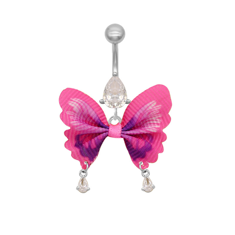 Bunter Schmetterling Bauchnabelpiercing Modeschmuck Damen_voghion.com