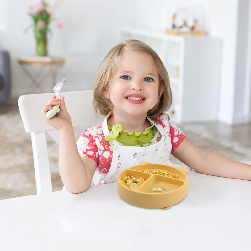 赤ちゃんシリカゲル分格食事皿一体式転倒防止児童自主食事分離食器国境を越えたアマゾンスポット|undefined