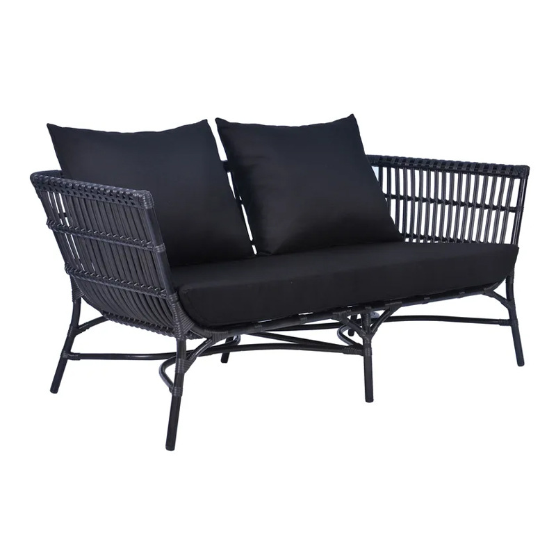 Sofá de ratán al aire libre nórdico Terraza Jardín Villa Al aire libre Impermeable Protector solar Ocio Combinación de patio Muebles de terraza