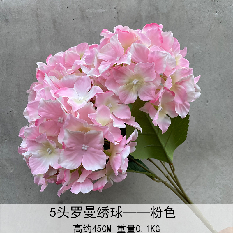 5 macarrón hortenida flor de mesa hortenida flor de mesa flor de decoración de flores falsas decoración de decoración transfronteriza