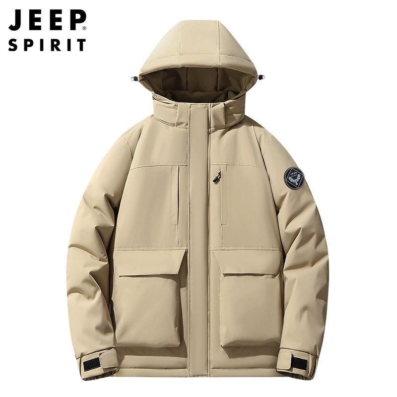 Джинсовая куртка с утеплением (Jeep Spirit) путешествия, тёплая, капюшон, пуховый слой, размеры M–7XL