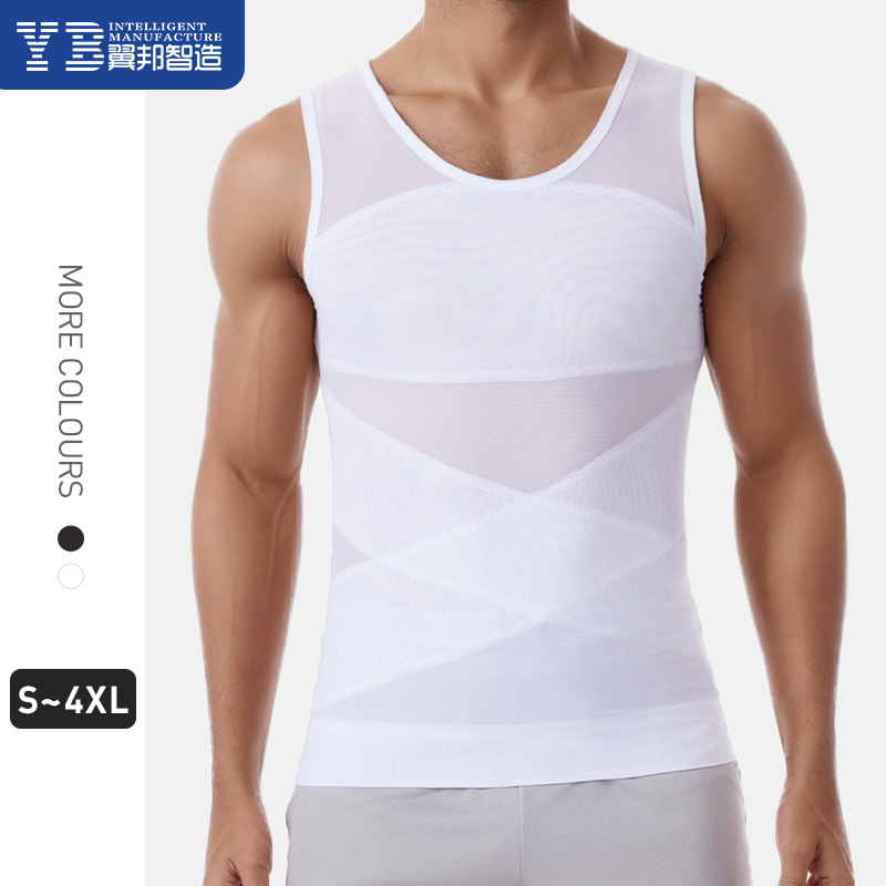Men's Shapewear Corset, Tummy Control Vest, Tummy Control Sleeveless Breathable Fitness Sports Mesh Breathable Corset Top