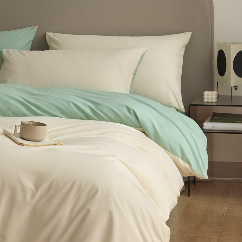 Una cama de algodón de cuatro piezas de algodón 2025, nueva colcha de cama de alta calidad, ropa de cama simple de tres piezas