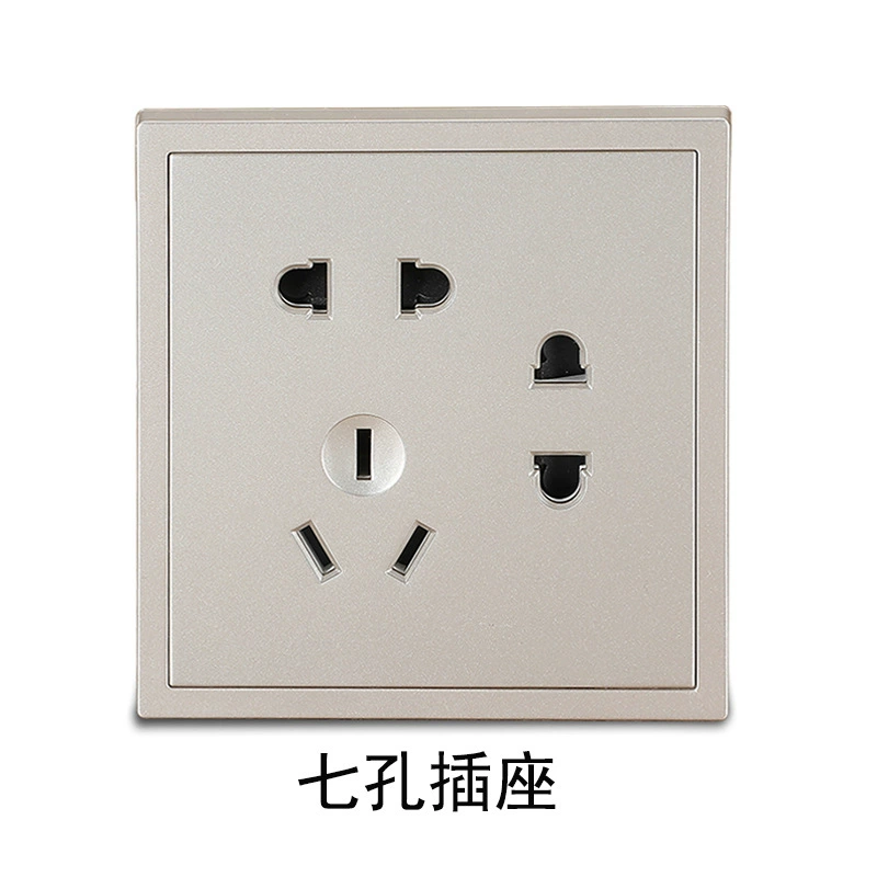 Concealed champagne gold two-three 5-hole wall switch socket 86 USB type USB with double children's lock one-open five-hole socket customized