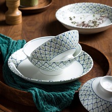 日式陶瓷餐具套装复古风创意简约釉下彩家用吃饭碗面碗米饭碗