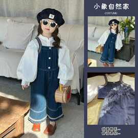 女童牛仔春秋套装2025新款洋气春季儿童宝宝时髦马甲三件套民族风