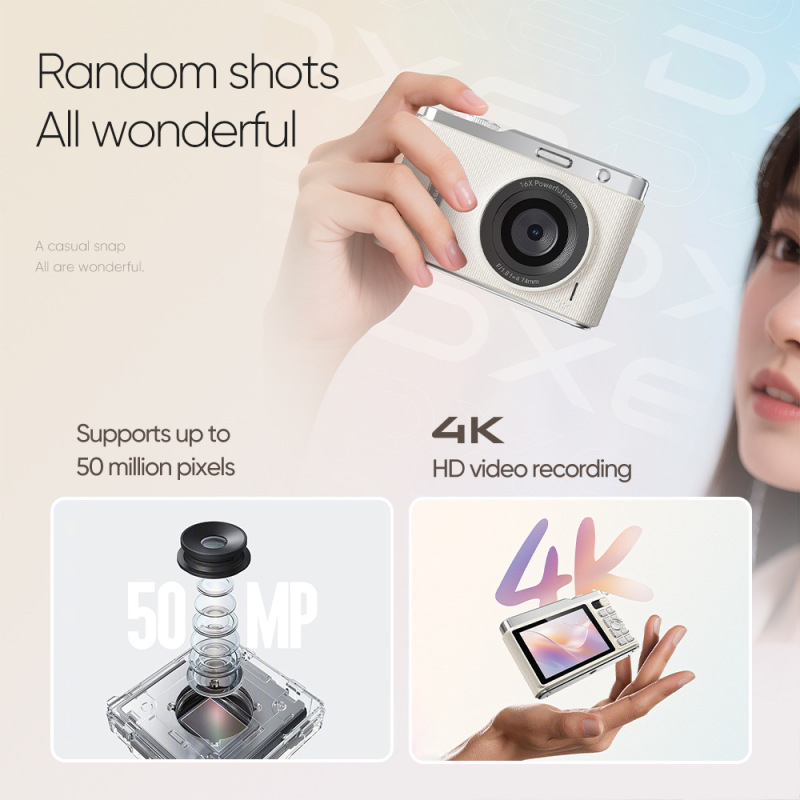 4K Mirrorless Digital Camera High-Definition 72 Million Pixels Outdoor Vlog Shooting Student Ccd Camera Wifi Connectivity