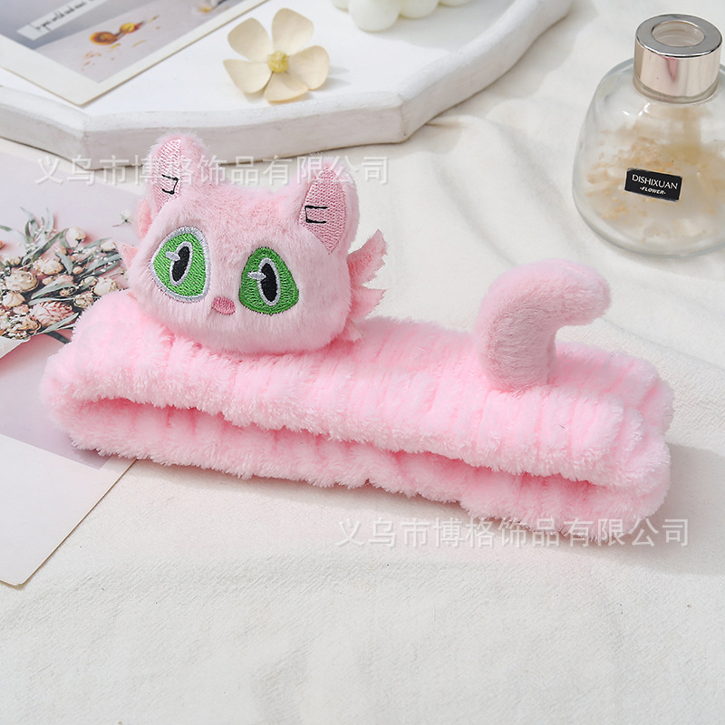 Lindo divertido gran ojo meow pelo banda gatito tocado cara lavado maquillaje máscara chica niños Niña