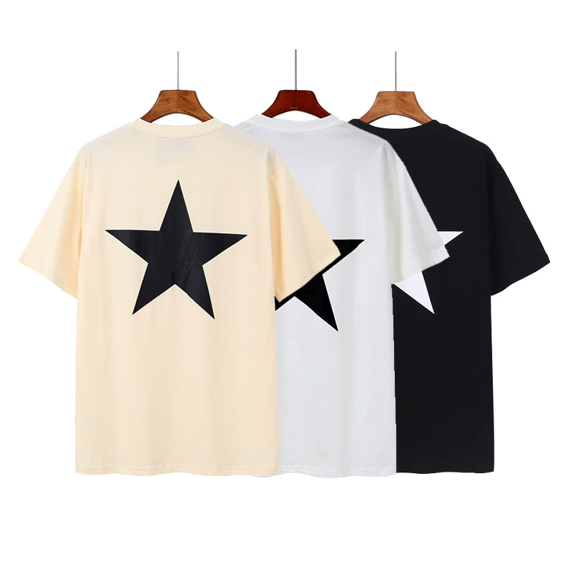 Оптовая Продажа с фабрики FOG пятиконечная звезда ESSENTIALS, трендовая двойная линия, свободная Мужская и женская футболка с коротким рукавом High Street, летняя