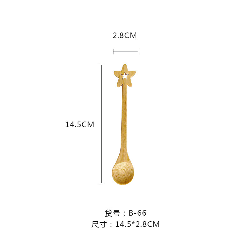 木製スプーン漫画竹スプーンコーヒーアイスクリームアイスクリームスプーンジャム日常使用竹スプーンデザート高価値カスタマイズ|undefined