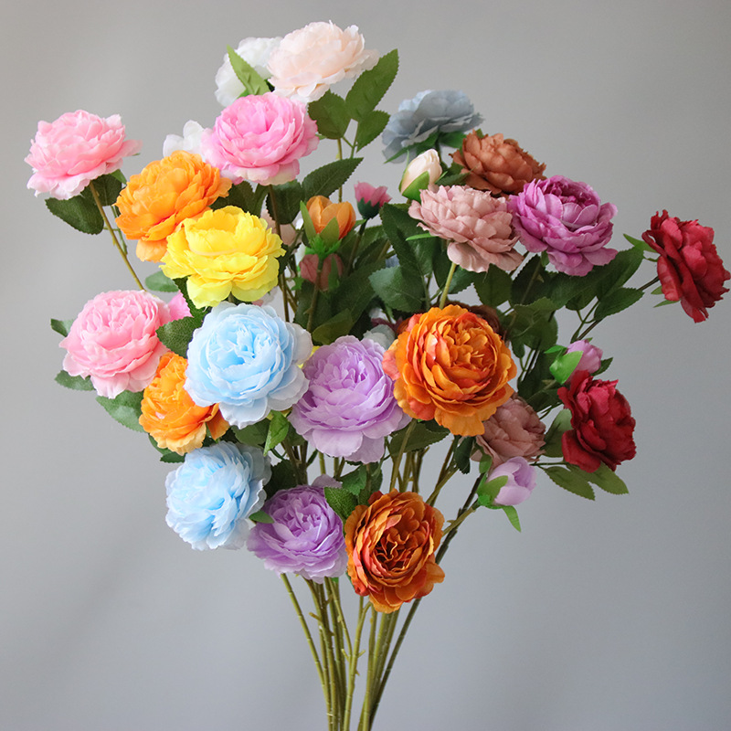 Orchid Rose Wedding Artificial Flower Fake Flower Home Decor Base Decoration Prop Wholesale
