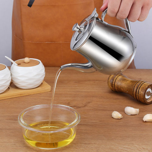 Kitchen stainless steel oil pot household oil bottle small oil tank leak-proof soy sauce bottle vinegar pot seasoning bottle multi-purpose ounce pot