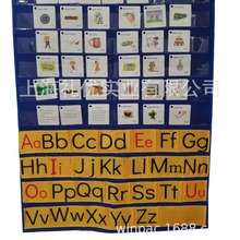 Alphabet center 英语26个字母表墙贴 教室早教卡片挂袋装饰