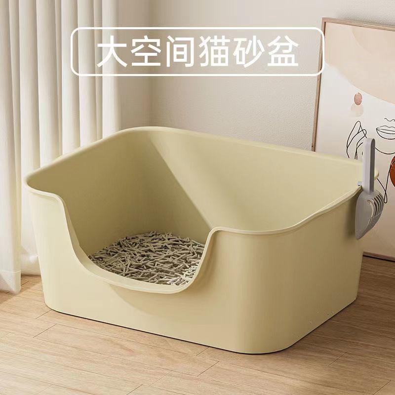 거대한 고양이 쓰레기통, 초대형, 물 튀김 방지, 강화 반밀폐형 개방형 컨테이너 고양이 쓰레기통, 메인 켄터키 고양이 용품