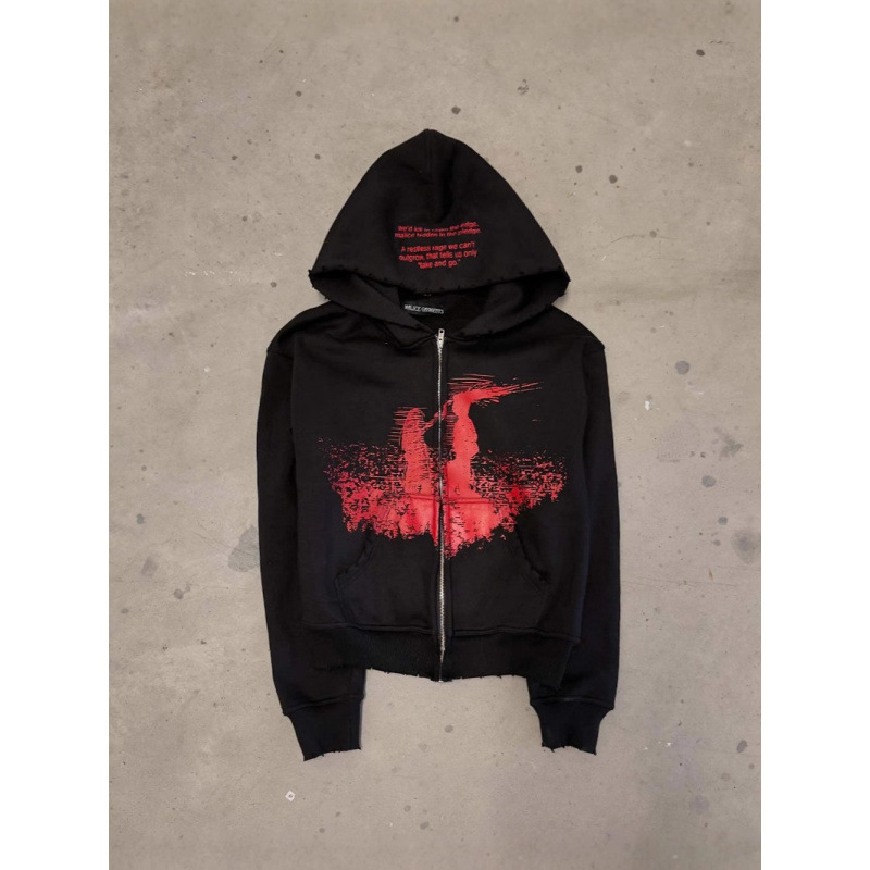 Felpa con cappuccio e zip Dark Street – Felpa oversize unisex con stampa 3D (nera, pesante, dalla S alla 5XL)_voghion.com