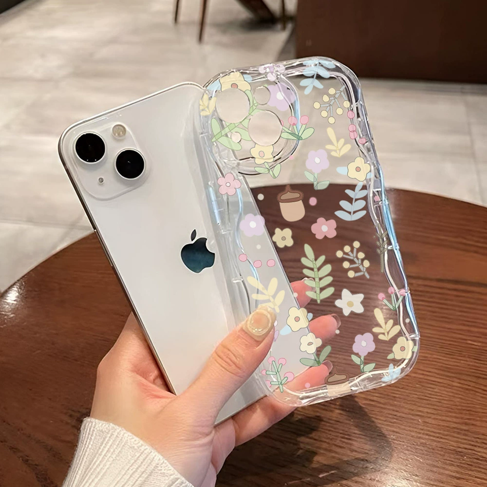 Яблоко, iPhone16, летний свежий совместимый кремовый чехол для телефона, с цветами, 13promax, защита осенью