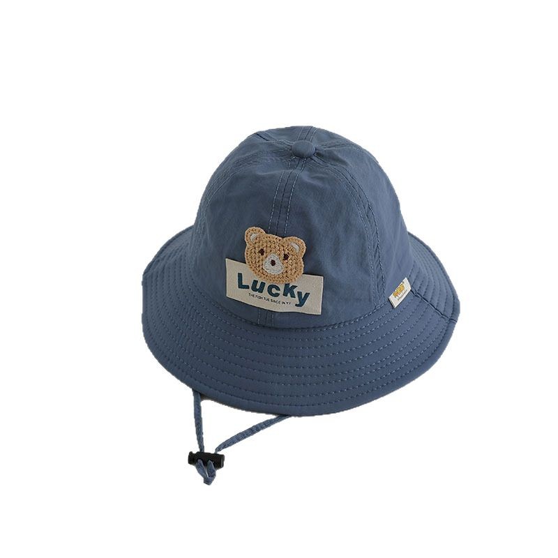 Sombrero para niños verano 1-3 años bebé letra oso sombra sombrero de pescador de secado rápido para niños y niñas sombrero de protección solar al aire libre