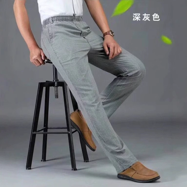 Летние спортивные брюки из хлопка и льна для мужчин