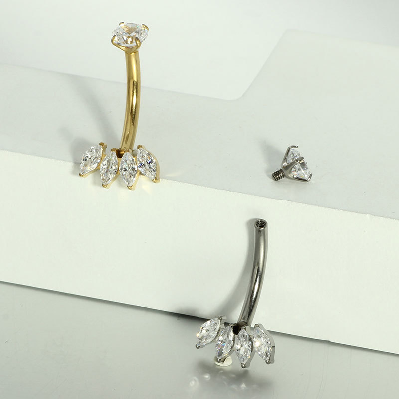 Pointed titanium steel lip stud product view