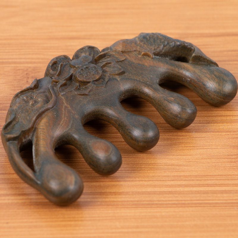 Peine de masaje multifuncional Peine de sándalo verde Peine de disco facial de ojos Peine de masaje de cuero cabelludo de cinco dientes Peine de meridiano de sándalo